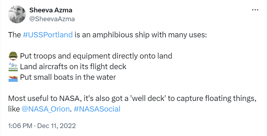 tweet about the uss portland by sheeva azma